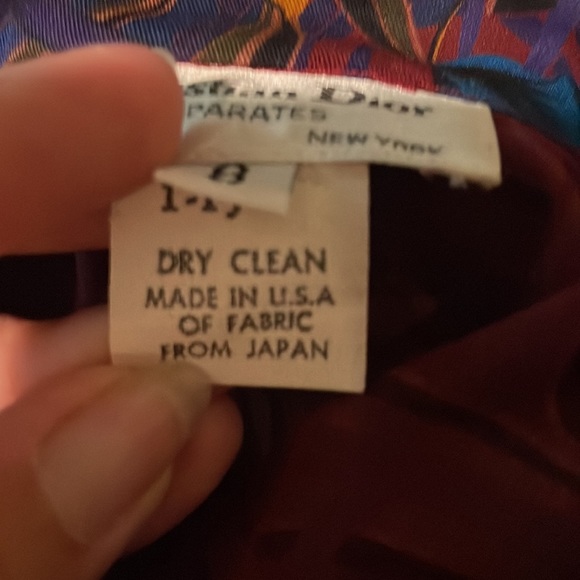 Vintage Christian Dior 80's Pattern Button Up in Purple Multi Size 8 - Picture 9 of 9